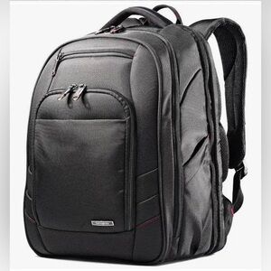 Samsonite Black Backpack with Subtle Red Trim